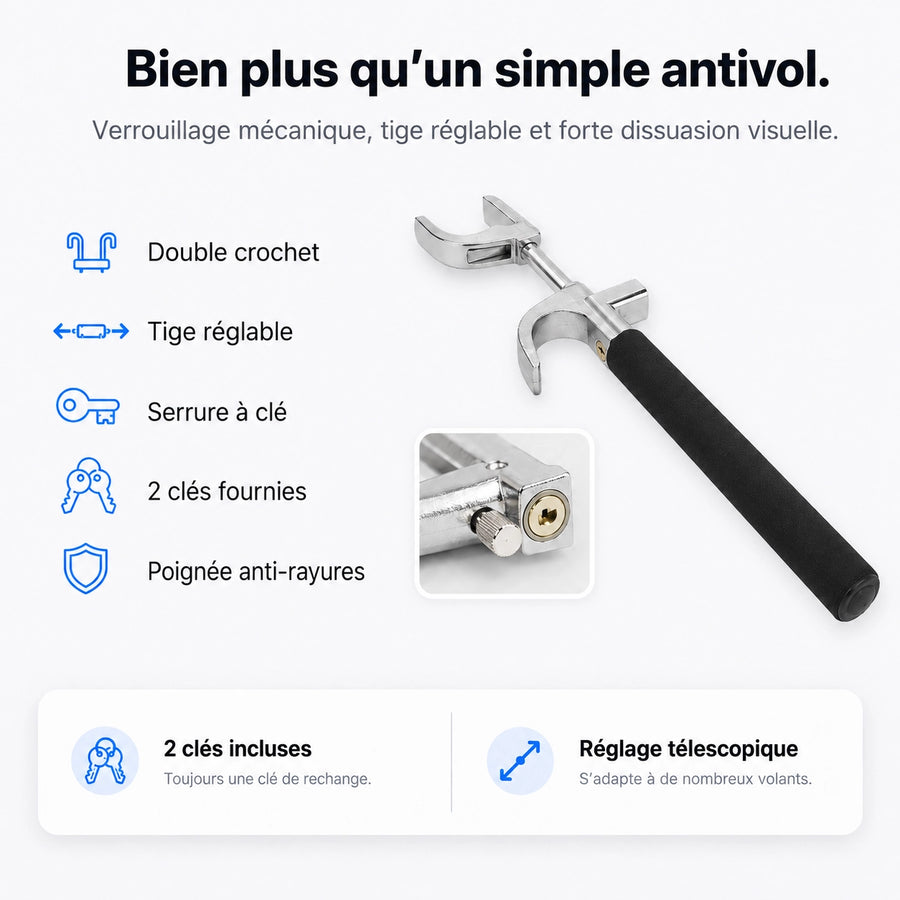 Canne Antivol Volant Télescopique