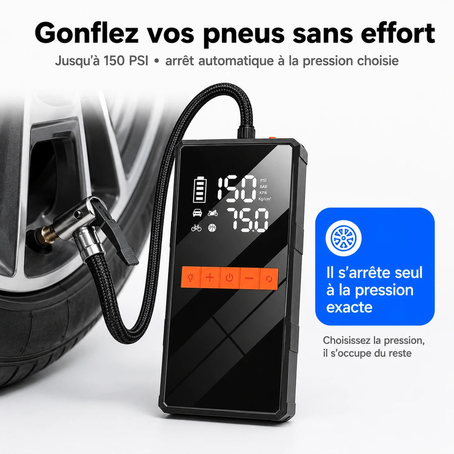 Booster & Gonfleur 4-en-1 — Démarreur Portable