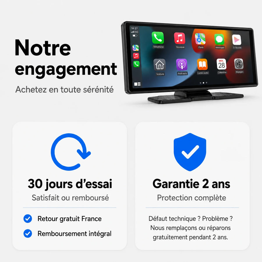 Écran Universel CarPlay & Android Auto - 10 pouces