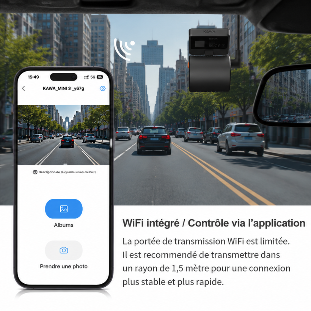 Mini dashcam voiture