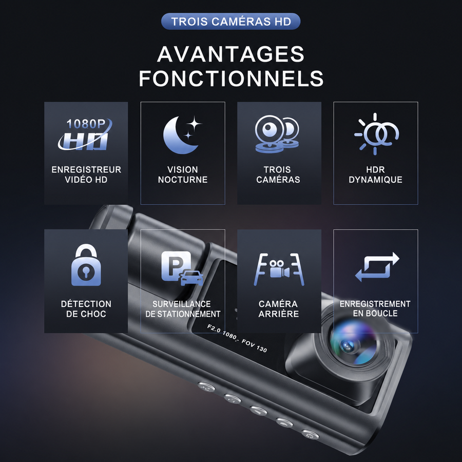 Dashcam Voiture Avant Arrière