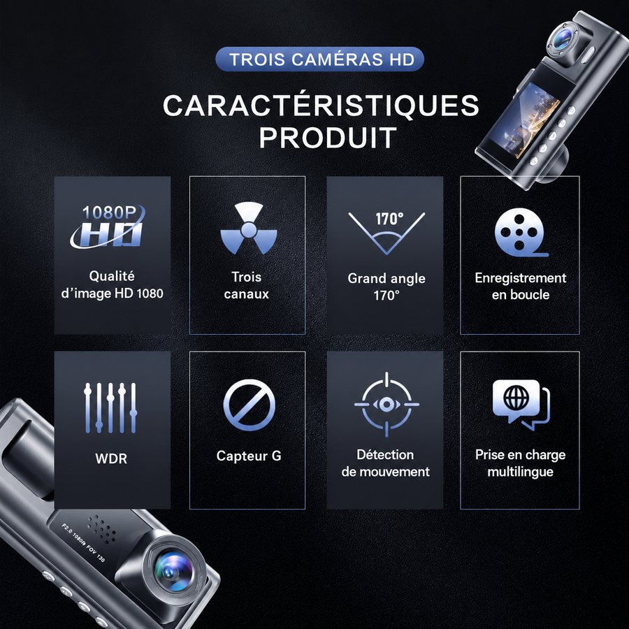 Dashcam Voiture Avant Arrière