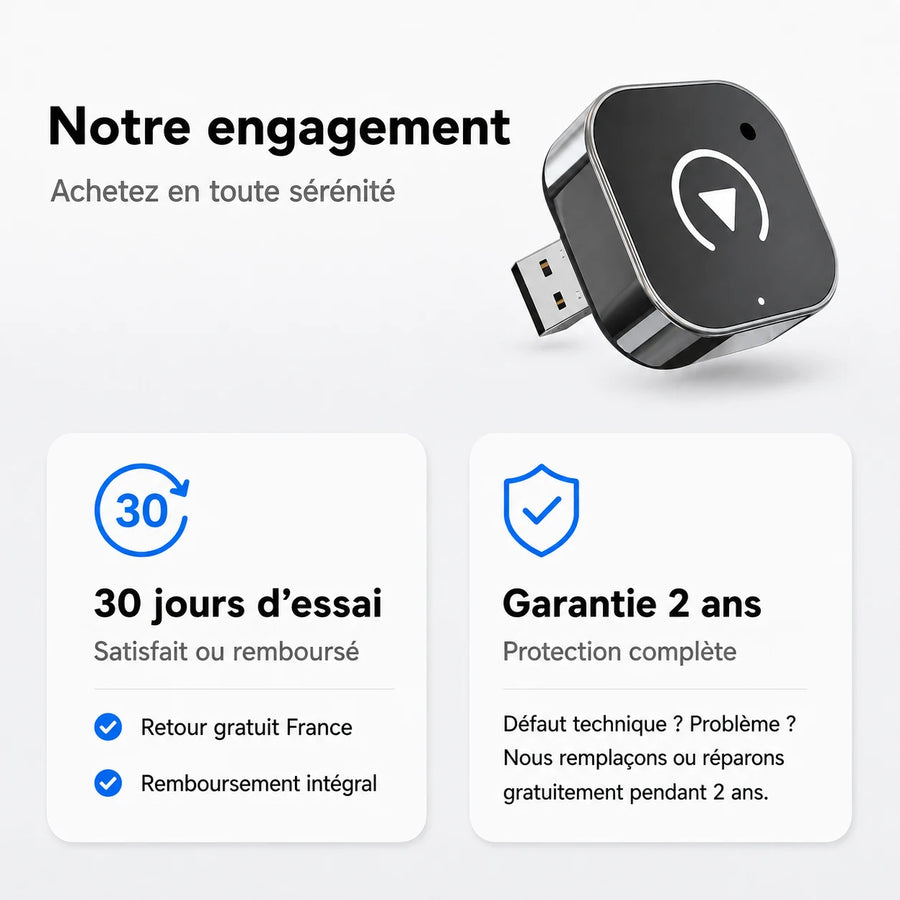 Adaptateur CarPlay & Android Auto sans fil