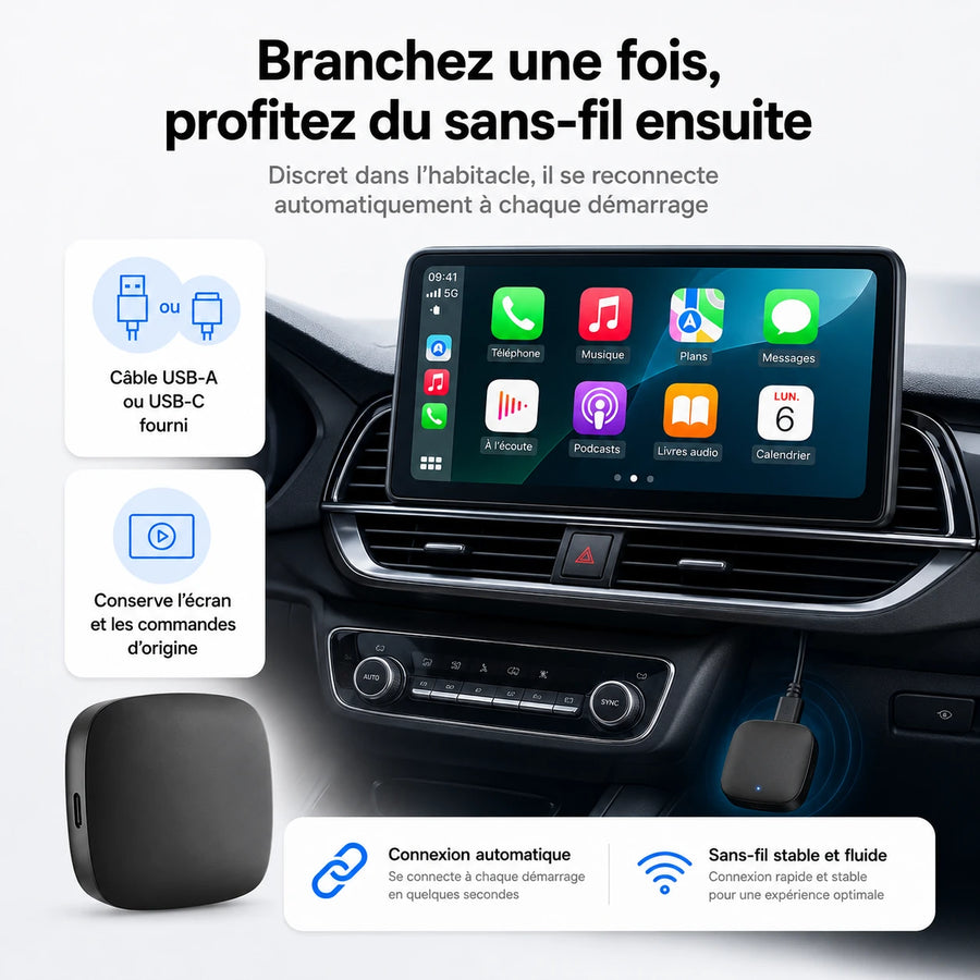 AI Box CarPlay & Android Auto — YouTube & Netflix intégrés