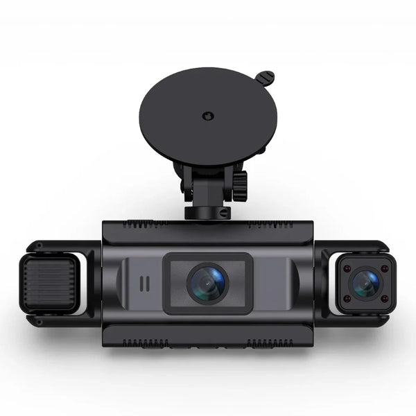 Dashcam voiture 360 avec objectif avant, caméras latérales et support ventouse