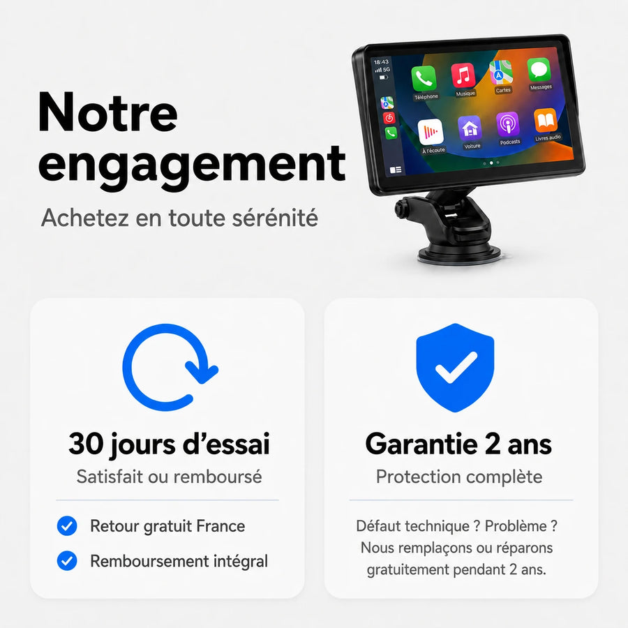 Écran Universel CarPlay & Android Auto - 7 pouces